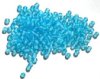 100 4mm Transparent Aqua Round Glass Beads